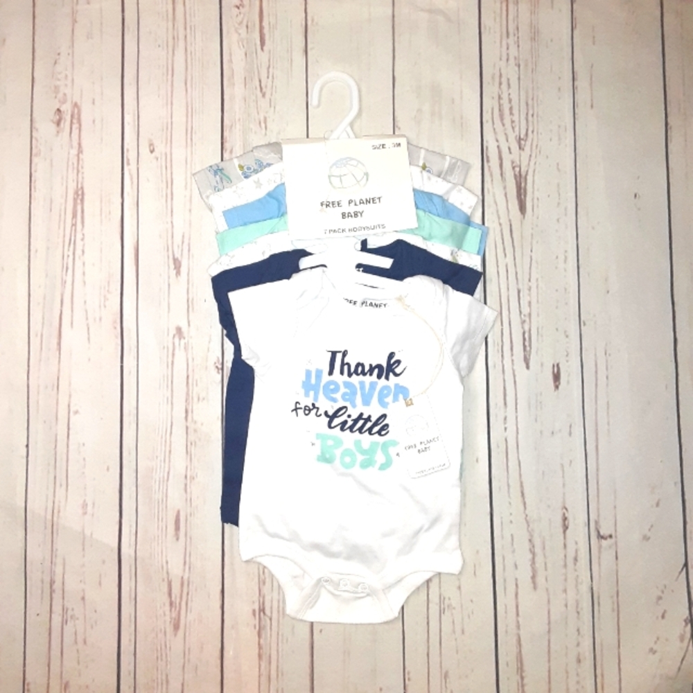 Free Planet Baby 7 Pack Bodysuits - NEW